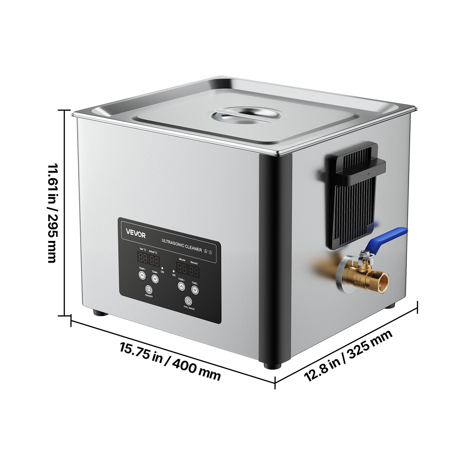VEVOR 15L Ultrasonic Cleaner, Professional Ultrasonic Cleaner Machine with Cleaning Basket & Digital Display,240W Stainless Steel 40kHz Industrial Cleaning Machine for Parts,Carburetors,Instruments