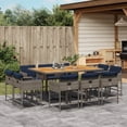 thumbnail image 1 of vidaXL 11 Piece Garden Dining Set with Cushions Grey Poly Rattan, 1 of 5