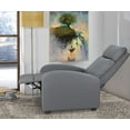 thumbnail image 2 of Walnew Single Recliner Thick Padded Push Back Recliner with Faux Leather, Light Gray, 2 of 7