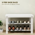 thumbnail image 4 of HOMCOM Bamboo Shoe Storage Bench, 3-Tier Entryway Bench, White, 4 of 10