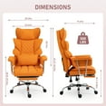 thumbnail image 6 of ALEAVIC Massage Office Chair with Footrest, 500lbs Desk Chair with Lumbar Support Wide Seat High Back Task Executive Ergonomic Chair for Home Office, Orange, 6 of 6