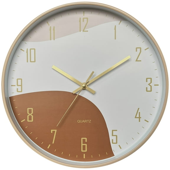 Unique Bargains Modern Silent Non Ticking Battery Operated Wall Clock Orange