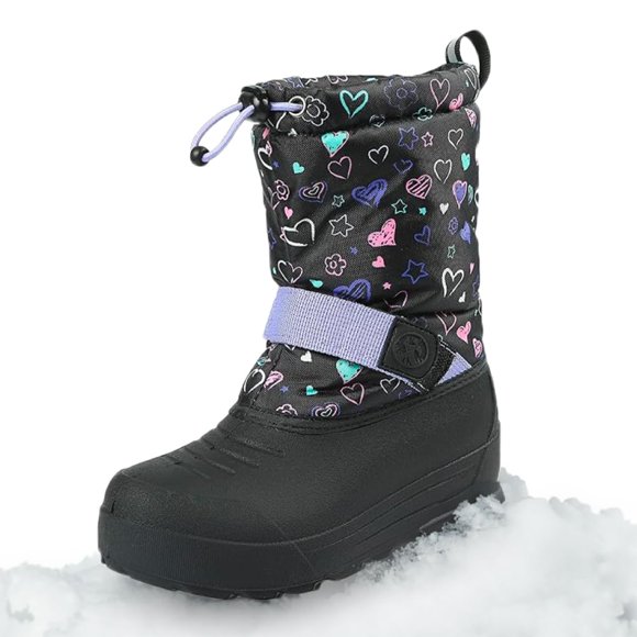Bota de invierno Northside Frosty para niños, color negro/morado, talla 5US