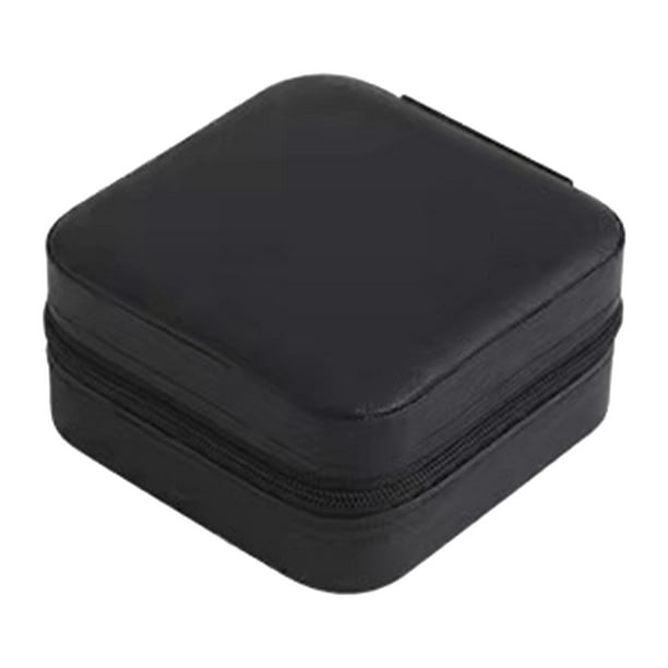 Mini estuche de viaje para joyas, de piel sintética, ligero, para guardar joyas EstiloE-Negro