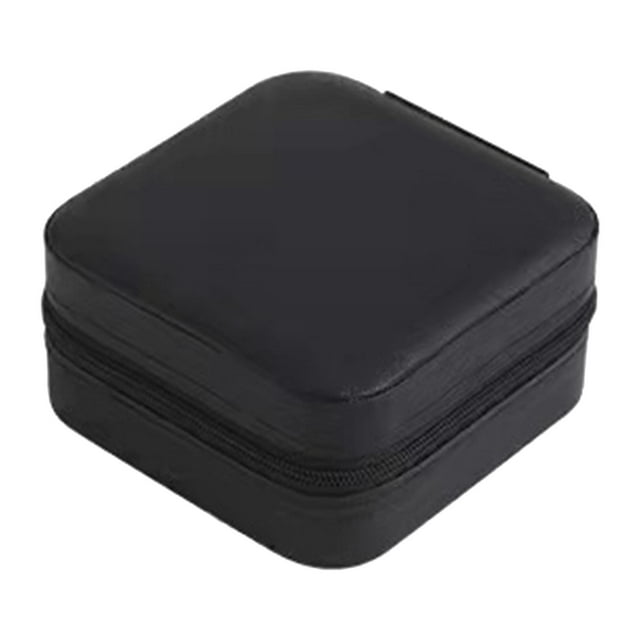 Mini estuche de viaje para joya caja de almacenamiento de exhibición de cuero PU para niñas y mujeres Negro Zulema Estuche de viaje para joyería