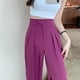thumbnail image 4 of Pantalones de pierna ancha para mujer, de verano, finos, de cintura alta, colgantes, adelgazantes, rectos, pantalones de traje cortos casuales, combinables con todo, 4 of 6