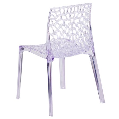 UPC: 0889142235651 | Flash Furniture Transparent Stacking Side Chair with Artistic Pattern Design – 20.5 W x 22 D x 32 H