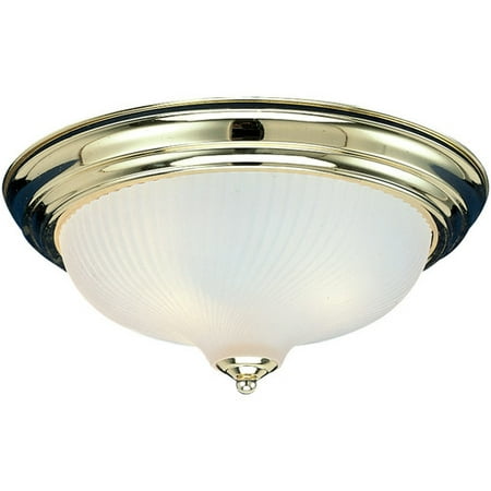 

Hardware House Flush Mount Ceiling Fixture with Frosted Glass 54-4411 with Polished Brass Finish
