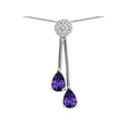 thumbnail image 2 of Star K� Double Drop Pear Shape Ball Bar Genuine Iolite Pendant Necklace, 2 of 9