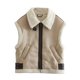 thumbnail image 3 of Chaleco polar de gamuza sintética HH TRAF para mujer, chaqueta sin mangas con cremallera y forro de sherpa de otoño, chaleco elegante y cálido a la moda, ropa de calle, 3 of 5