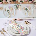 thumbnail image 3 of Easter Cloth Napkins, Colorful Checkered Spring Bunny Flower Eggs Striped Washable and Reusable Dinner Napkins Set of 8, Table Napkin for Kitchen Party Birthday Wedding Hotel Housewarming 20"x20", 3 of 9