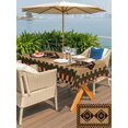 thumbnail image 5 of Outdoor Tablecloth with Umbrella Hole for Patio/Picnic/Party/Camping, Brown Black Green Waterproof Table Cloth Rectangle Table Cover Washable, Boho Southwestern Geometric (60"x 102"), 5 of 9