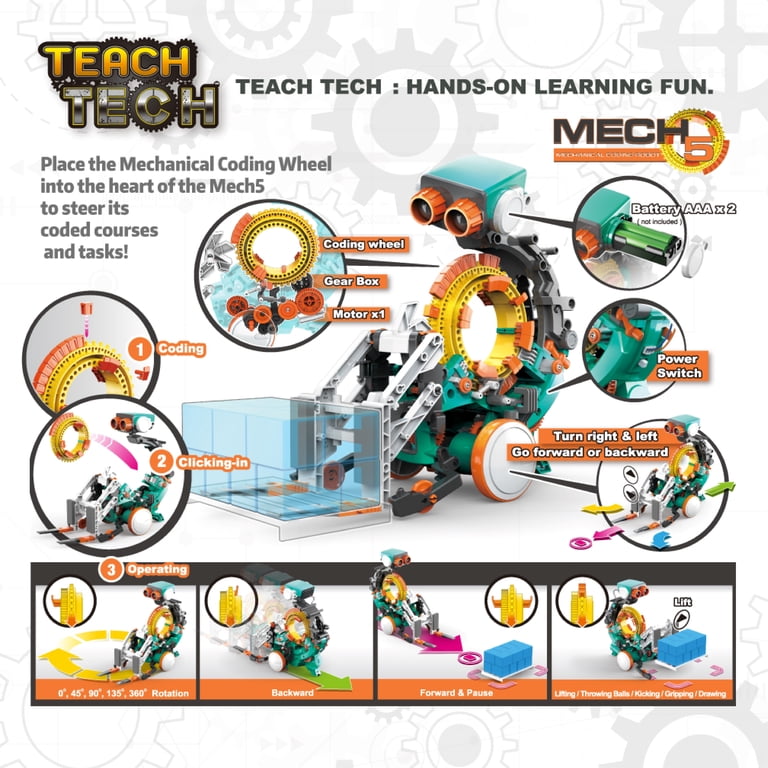 Teach Tech Mech-5 Mechanical Coding Robot, 220 Pieces photo 2