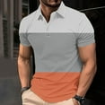 thumbnail image 2 of fatyb Big and Tall Mens Short Sleeve Collar Shirts Colorblock Casual Button Tshirts Fashion Tops for Men, 2 of 5