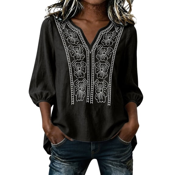 Women Blouse 3/4 Sleeve Petite, Blouses for Women Business Casual Summer Tees for Women 2025 Vacation Casual Tops for Women Trendy Summer My Orders Placed Recently By Me my orders
