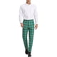 thumbnail image 2 of Pantalones Casual de Hombre Inspire Chic, Ajuste Regular, Plano, Estirados, Cuadros, Talla 38, Verde Amarillo, 2 of 7
