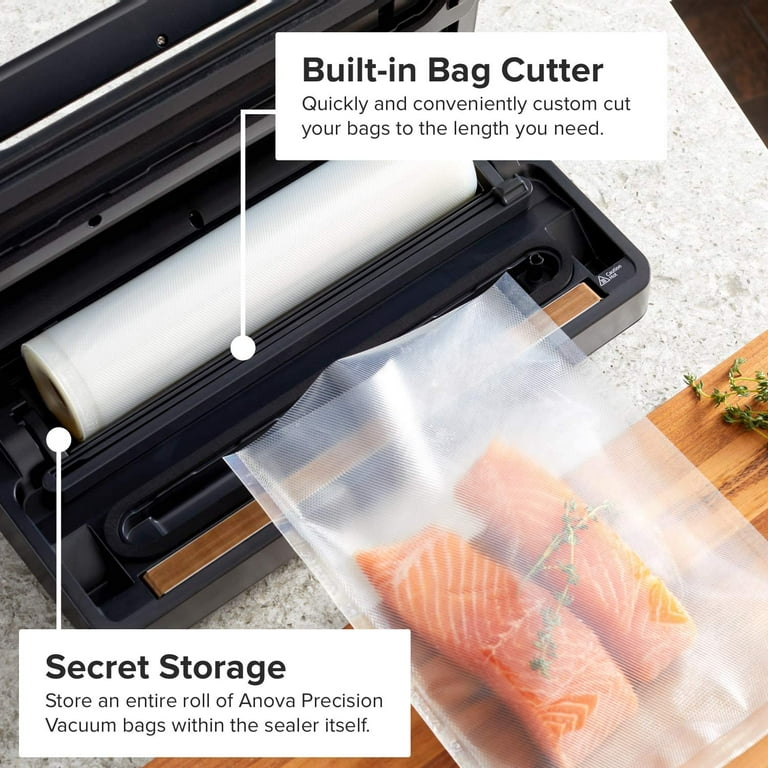 Anova Culinary Precision Vacuum Sealer Pro, Includes 1 Bag Roll, For Sous  Vide and Food Storage, black, medium & Vacuum Sealer Bags (Pre-cut)