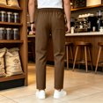 thumbnail image 4 of Akiihool Men Casual Pants Relaxed Fit Men's Relaxed Fit Stretch Cargo Pant for Winter Casual Brown,XXL, 4 of 8