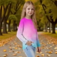 thumbnail image 4 of XADYUY Long Sleeve T Shirts for Girls 10-12 Crewneck Winter Shirts for Girls Casual Basic Girls Tops Loose Tie Dye Girls Sweatshirts 9-10 Years,Watermelon Red, 4 of 6