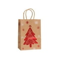 thumbnail image 2 of Wosthever Bolsas de regalo de gran capacidad con asas, bolsas de papel portátiles de Navidad marrón ampliamente utilizadas Kits de decoración para fiestas 025-2 21*15*8, 2 of 6
