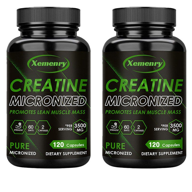 Creatine Micronized Capsules 3500mg - Supports Muscle Growth and Recovery, Energy and Lean Muscle Mass - 120 Capsules