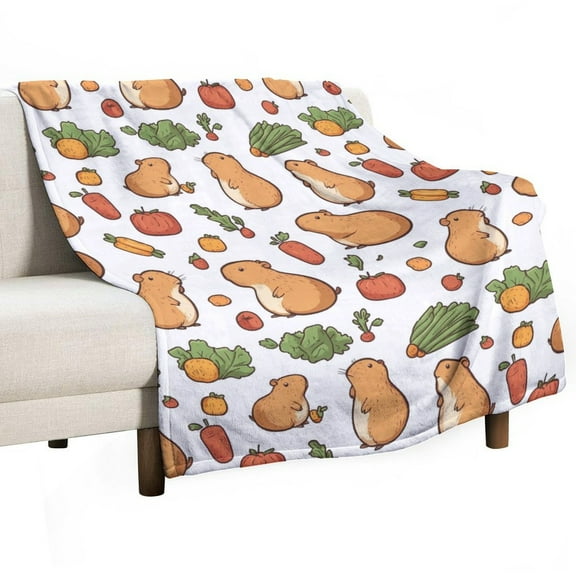 Adorable Capybara Super Soft Blanket Christmas Throw Blanket Flannel Microfiber Blankets for Couch Bed Sofa Fluffy and Warm 30"x40"
