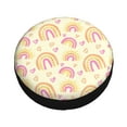 thumbnail image 3 of XMXY Pink Cartoon Rainbow Spare Tire Cover, Universal Waterproof Cover for Jeep RV Tire Wheel Protection, 15 inch, 3 of 7