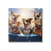 Stupell Industries Summer Fun Dogs Animals & Insects Painting Gallery Wrapped Canvas Art Print Wall Art, 24 x 24