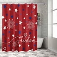 thumbnail image 5 of Patriotic 4th of July Shower Curtain, Red White Blue Stars Freedom Shower Curtains Set with Hooks, Memorial Day Summer Waterproof Fabric Bathroom Curtains Decor Home Accessories, 60 X 72 Inch Long, 5 of 6