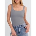 thumbnail image 6 of ANRABESS Tank Top for Women Summer 2026 Double Lined Sleeveless Square Neck Basic Tight Workout Tees Shirts Grey X-Small, 6 of 11