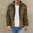 thumbnail image 2 of Lovskoo Men's Faux Fur Coat Winter Warm Fashion Leopard Long Sleeve Hooded Casual Outwear Jackets Green, 2 of 6