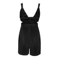 thumbnail image 6 of Summer Saving Wycnly Jumpsuits for Women Dressy Sexy Hollwed Elastic Waist Strap Mini Overalls Jumpsuits Summer V-Neck Sleeveless Solid Short Trendy Rompers Black s, 6 of 7