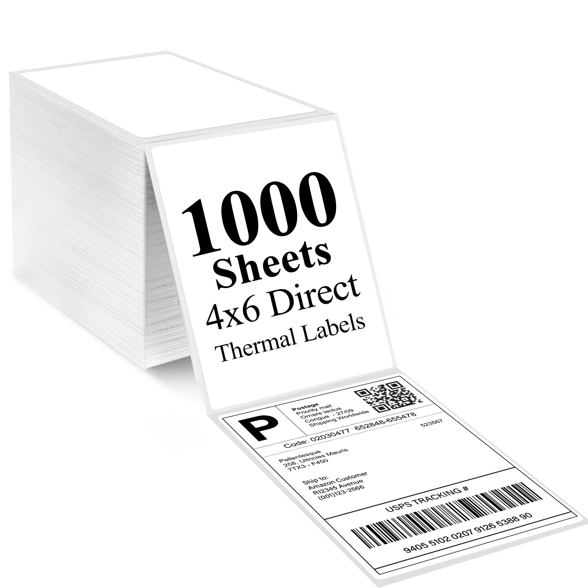 4x6 Thermal Shipping Labels - 4 Rolls, 250/Roll, Waterproof For Thermal Printers