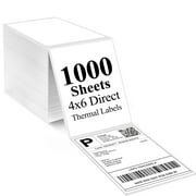 LotFancy 4x6 Thermal Labels, 1000 Fanfold White Shipping Labels, Perforated
