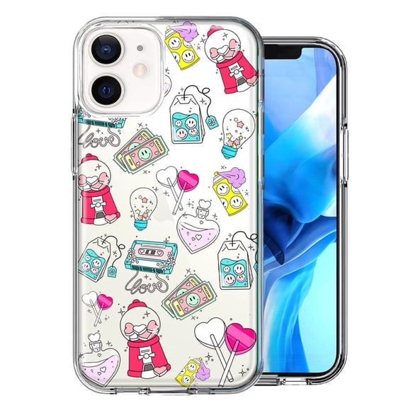 MUNDAZE for Apple iPhone 12 Mini Valentine's Day Candy Feels like Love Hearts Double Layer Phone Case Cover