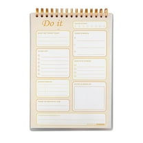 Lksixu Daily Planner Undated, A5 Size Top Spiral Bindling To-Do List Notepad with Protective Cover, 50 Sheets Thick Paper Planning Notebook for Daily Tasks, Habit Tracker, Goal Achievement