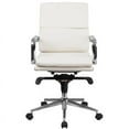 thumbnail image 4 of Mid-Back White LeatherSoft Swivel Office Chair with Synchro-Tilt Mechanism, 4 of 4