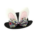 thumbnail image 3 of Sombrero de Pascua para disfrazarse, tocado, accesorio para disfraz de adulto, sombrero de copa para hombre y mujer. Blanco, 3 of 9