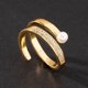 thumbnail image 4 of Anillos de acero inoxidable para mujer, anillo de circonita cúbica chapada en oro, tendencia de lujo, moda coreana, joyería estética, 2023, 4 of 4