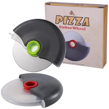 DIY.STORE 2 Pcs Pizza Cutter, Ergonomic Pizza Wheel with Cover, Sharp Stainless Steel Blade, Smooth Rotating Pizza Wheel, Detachable Slicer-Dishwasher Safe