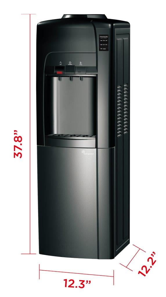 Frigidaire Gallery 3-in-1 Top Load Hot & Cold Water Dispenser with Built-in Refrigerator, Black
