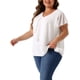 thumbnail image 4 of Blusa de mujer de talla grande Agnes Orinda con mangas de murciélago, escote en V y capas de volantes 4X blanca, 4 of 6