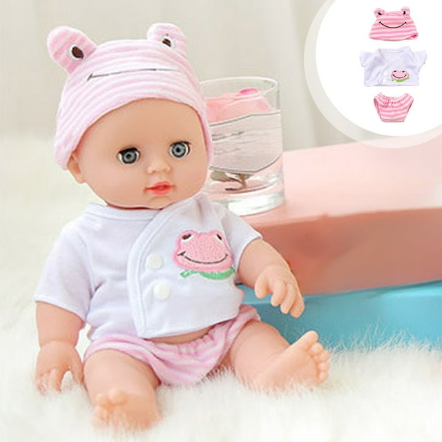 Staron Vêtements de Poupée Bébé Ensemble de 3 Pcs Vêtements de Poupée Roses pour Poupée de 12 Pouces Nouveau-Né Fille Garçon Accessoires de Poupée Réalistes
