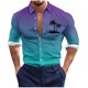 thumbnail image 2 of Blusa y camisa de manga larga con cuello vuelto para hombre, estilo casual, a la moda, con botones estampados, blusa de manga larga con cuello vuelto, camisetas de poliéster para hombre, 2 of 5