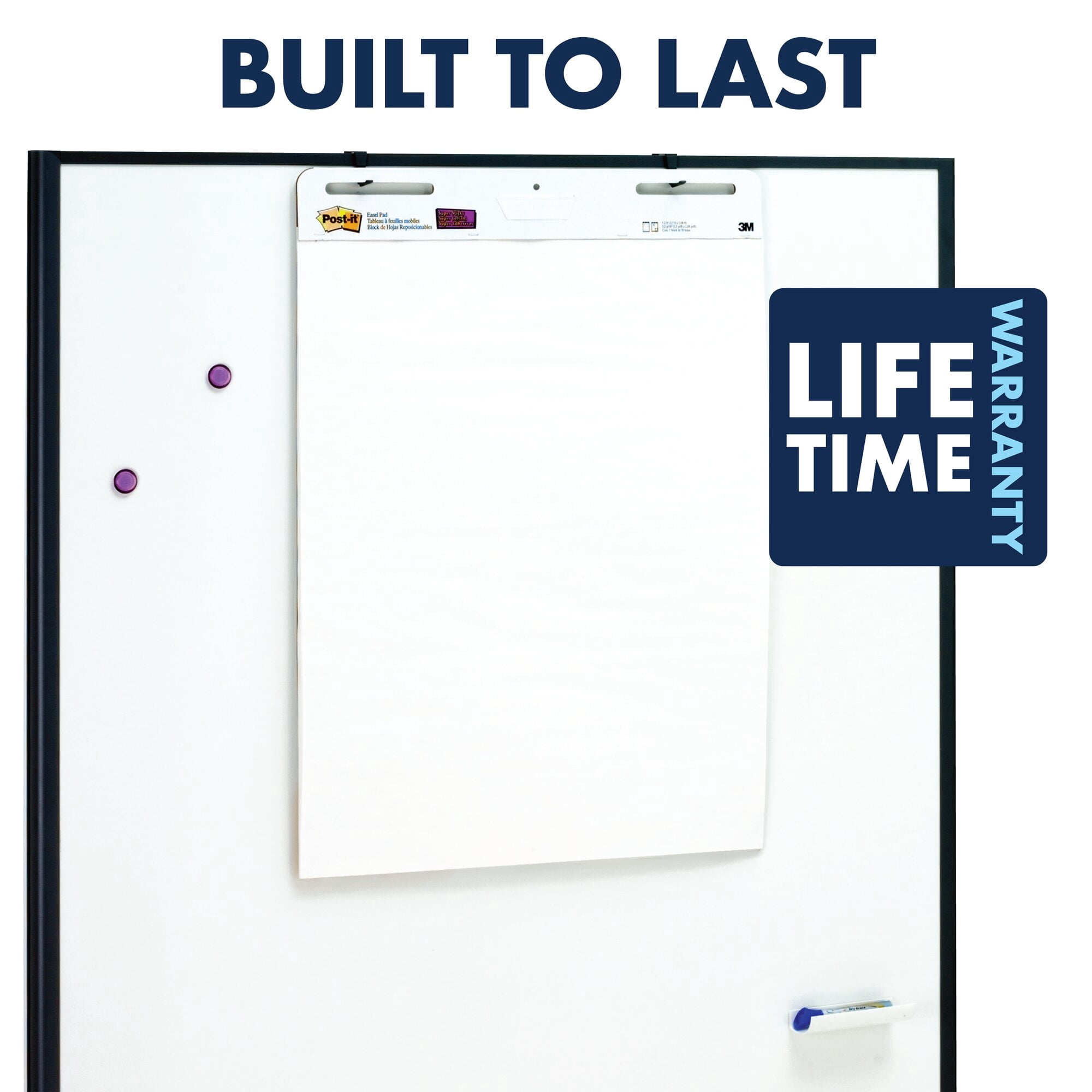 Quartet Motion Room Divider, 72" x 48", Magnetic Porcelain Whiteboard Surface