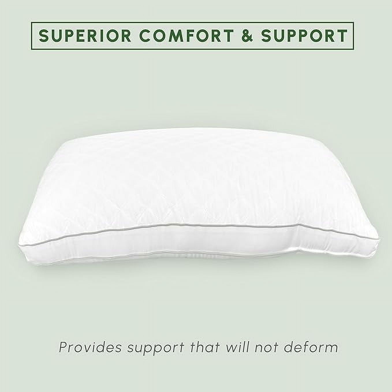 Set of 2 Hotel Quality Quilted Bed Pillows, Goose-Down Alternative, Medium Firm, Diamond-Stitched for Stomach, Side, or Back Sleepers, Standard/Queen, White