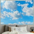 thumbnail image 2 of Creowell Light Blue Wall Decor Tapestry Blue Sky White Clouds Natural Landscape Tapestries Wall Art Hanging, Summer Sunny Peace Nature Aesthetic Tapestry for Girly Bedroom Living Room 40x60inch, 2 of 6