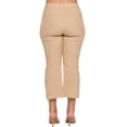 thumbnail image 3 of Womens Cotton Blend Straight Leg Cropped Pants with Pockets Camel 3X-Large, 3 of 9