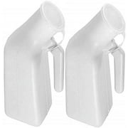 Thick Firm Male Urinal Urine Bottle with Lid 32oz./1000mL (White)pack of 2