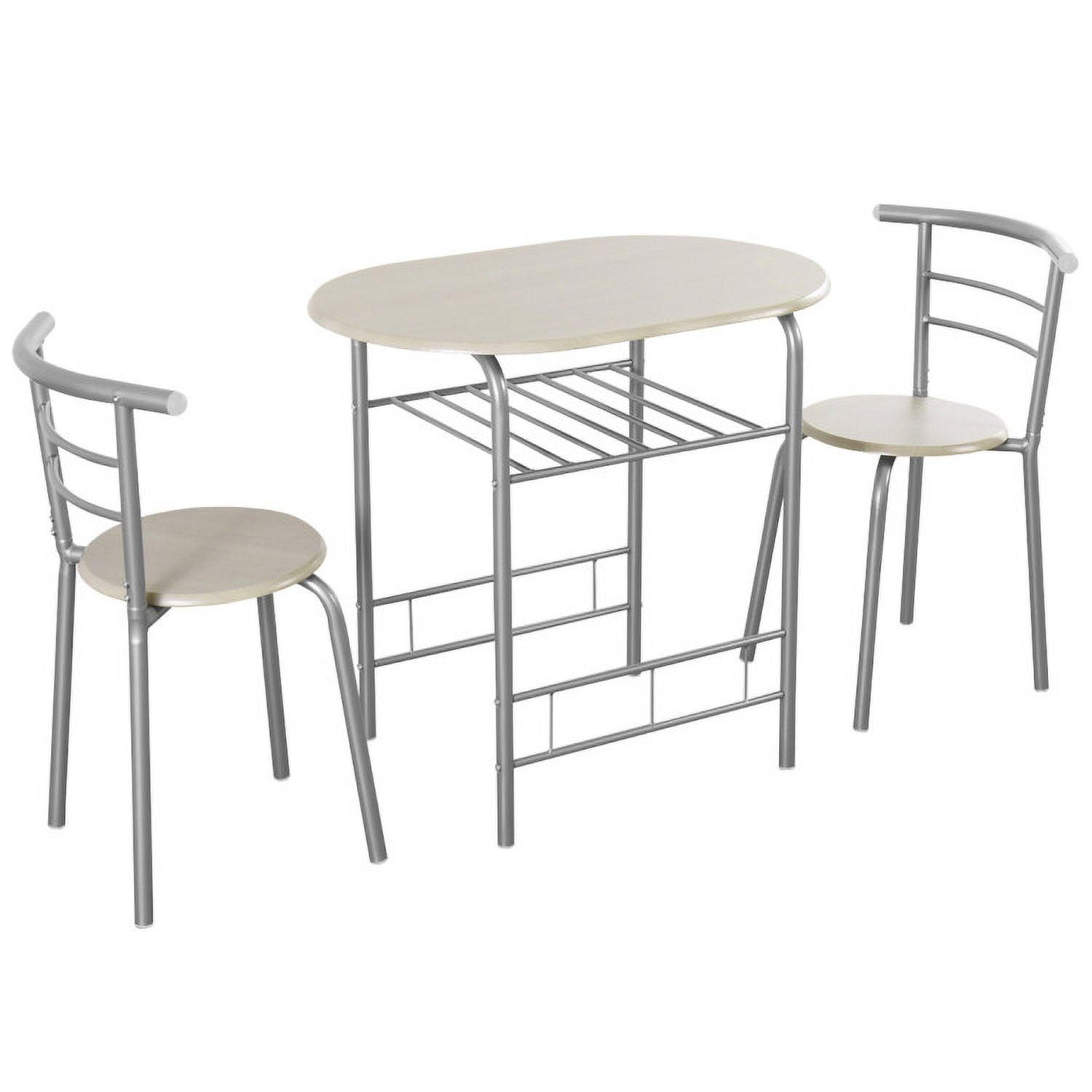 Finihen Dining Set, Dining Table Set, 3-Piece Space-Saving Bistro Set for Kitchen and Apartment, for Home, Restaurant, Light Gray Finihen Dining Set, Dining Table Set, 3-Piece Space-Saving Bistro Set for Kitchen and Apartment, for Home, Restaurant, Light Gray